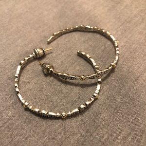 Konstantino Silver and Gold Dotted Hoop Earrings